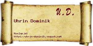 Uhrin Dominik névjegykártya